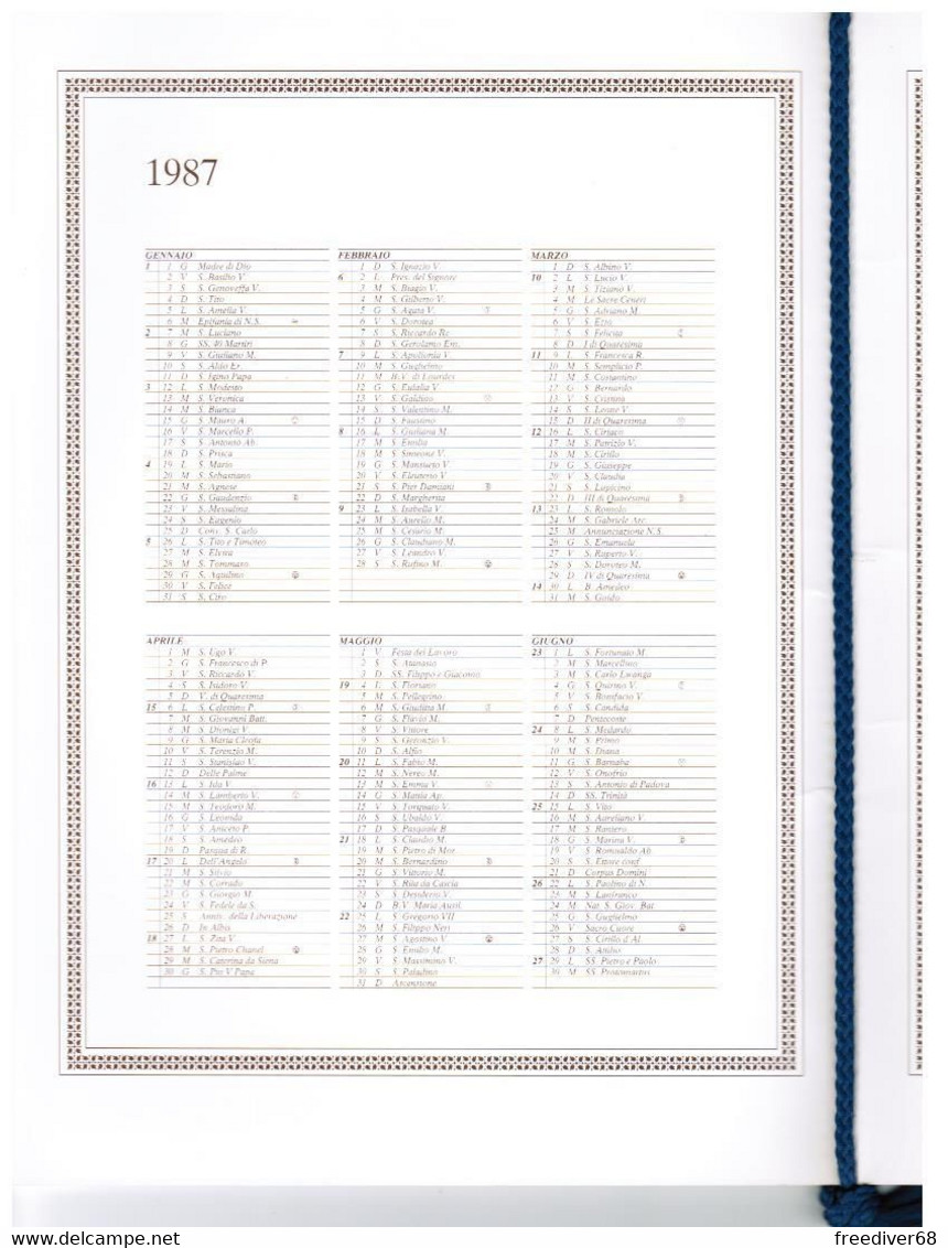 Unione Monarchica Italiana UMI Calendario 1987 Eugenio Di Savoia Soissons RARO Vienna Wien - Grand Format : 1981-90