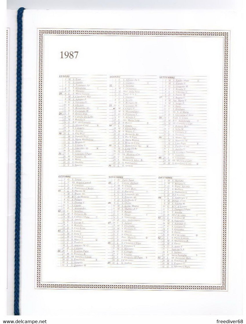 Unione Monarchica Italiana UMI Calendario 1987 Eugenio Di Savoia Soissons RARO Vienna Wien - Grand Format : 1981-90