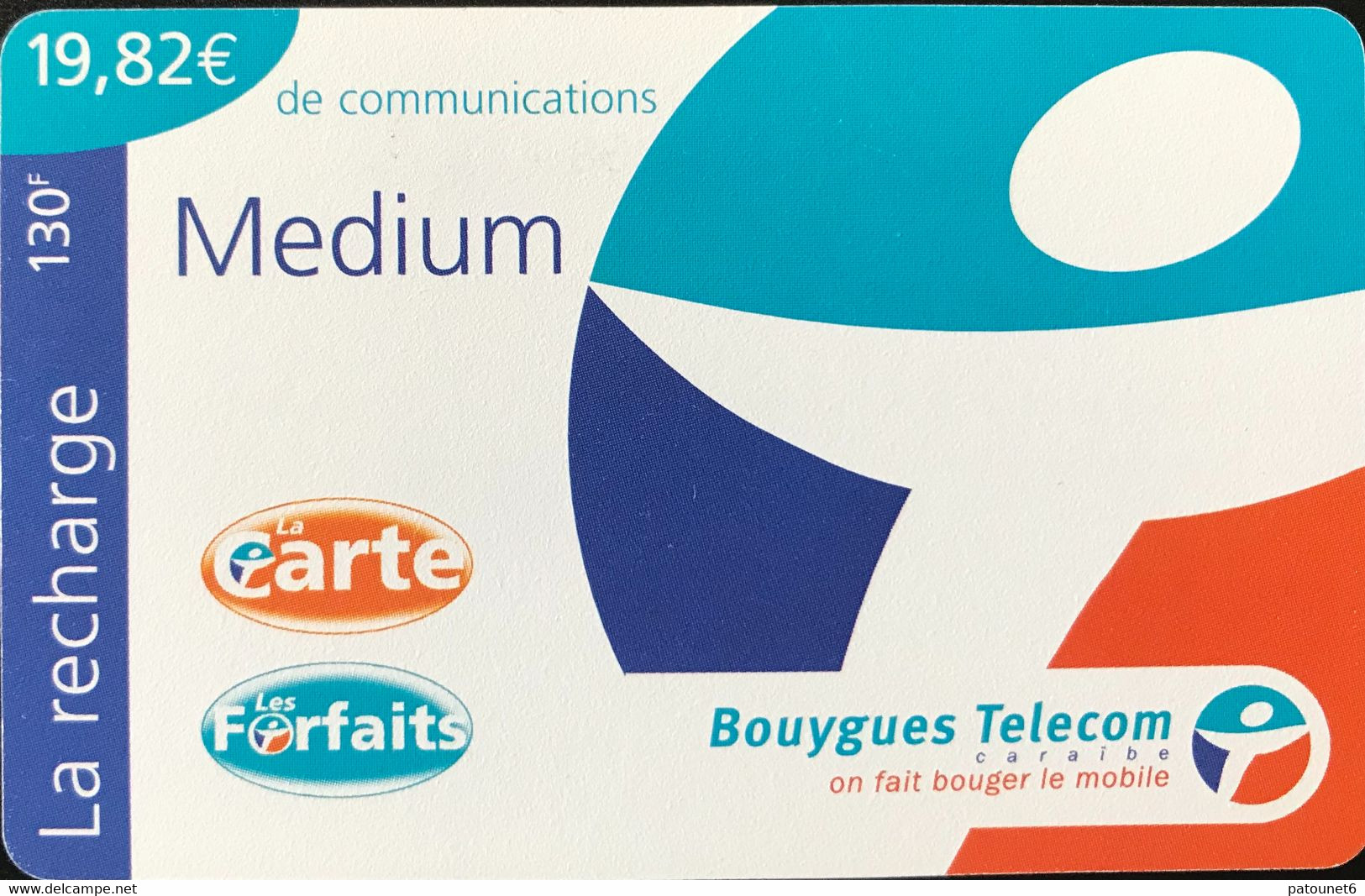 REUNION  -  Recharge Bouygues Médium  -  19,82 E. (130 F.) - Riunione