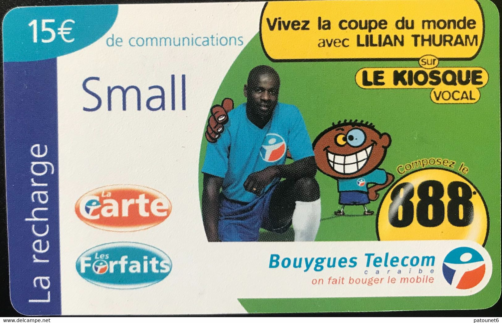 REUNION  -  Recharge Bouygues Small  -   (Lilian Thuram)  - 15 E. - Riunione