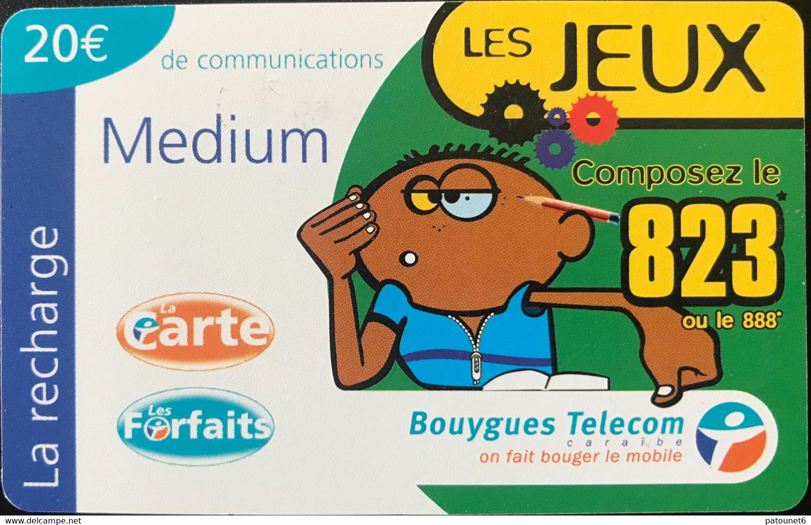 REUNION  -  Recharge Bouygues Medium  -   Les Jeux  -  20 E. - Reunion