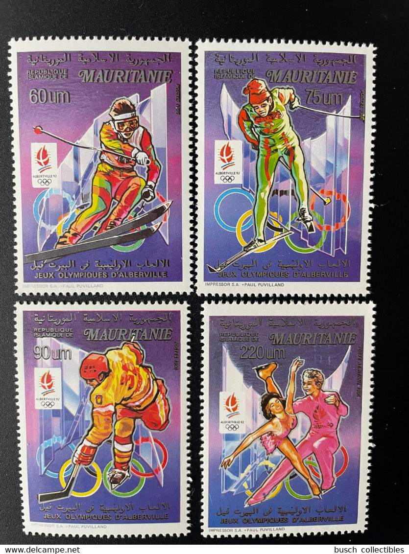 Mauritanie Mauretanien Mauritania 1990 Mi. 982 985 I ERROR Jeux Olympiques Olympic Games Olympia Alberville Albertville - Mauretanien (1960-...)