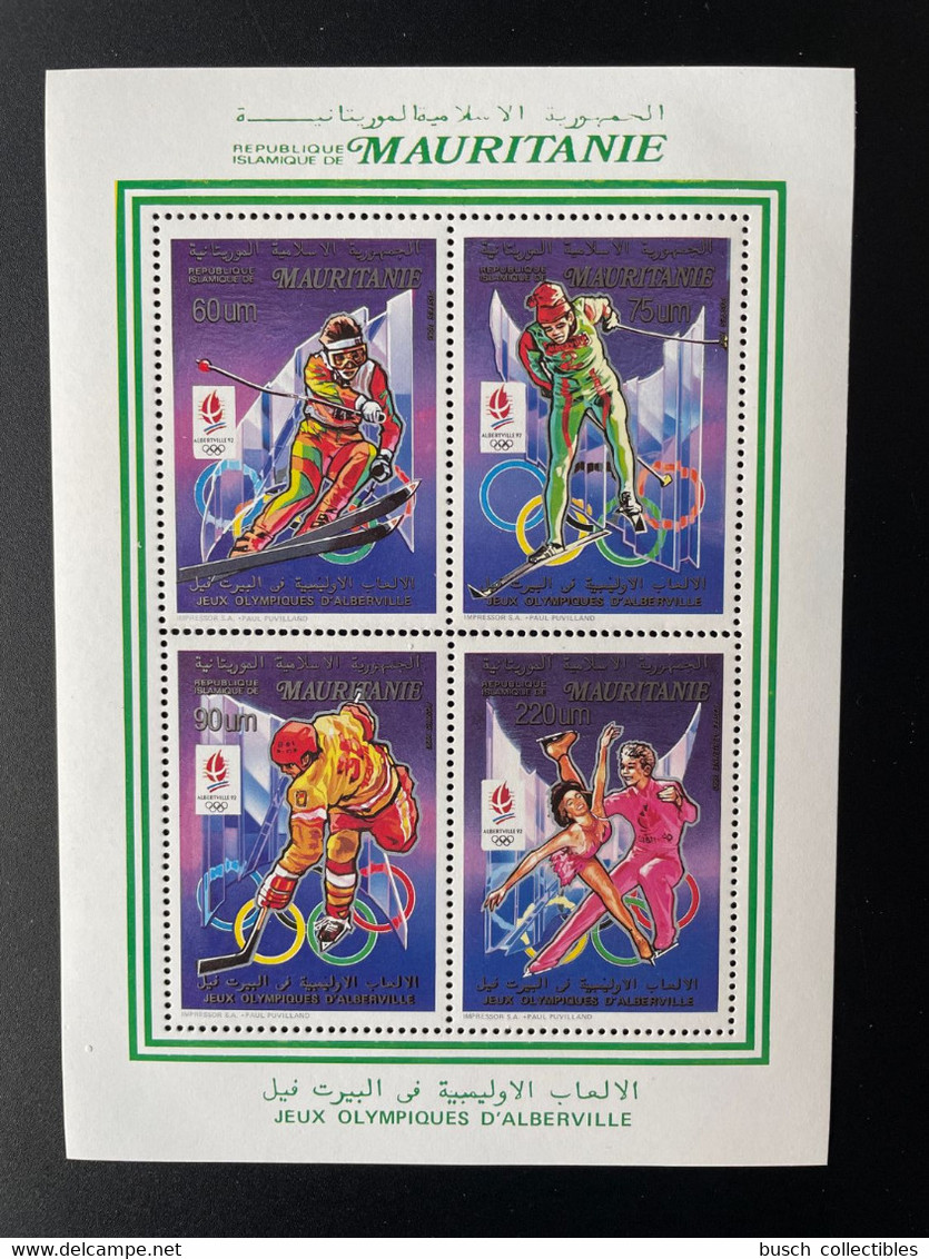 Mauritanie Mauretanien Mauritania 1990 Bloc Collectif ERROR Jeux Olympiques Olympic Games Olympia Alberville Albertville - Mauritanië (1960-...)