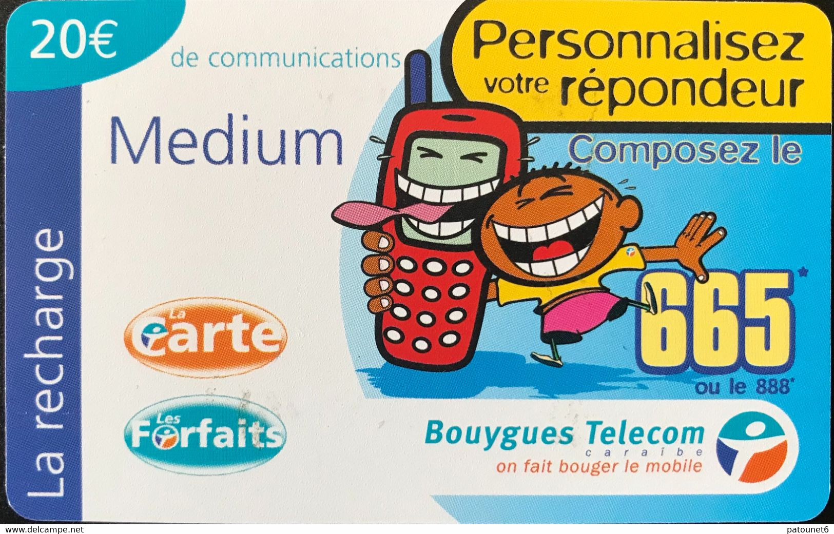 REUNION  -  Recharge Bouygues Medium -  Personnalisez Votre Répondeur  -  20 E. - Riunione