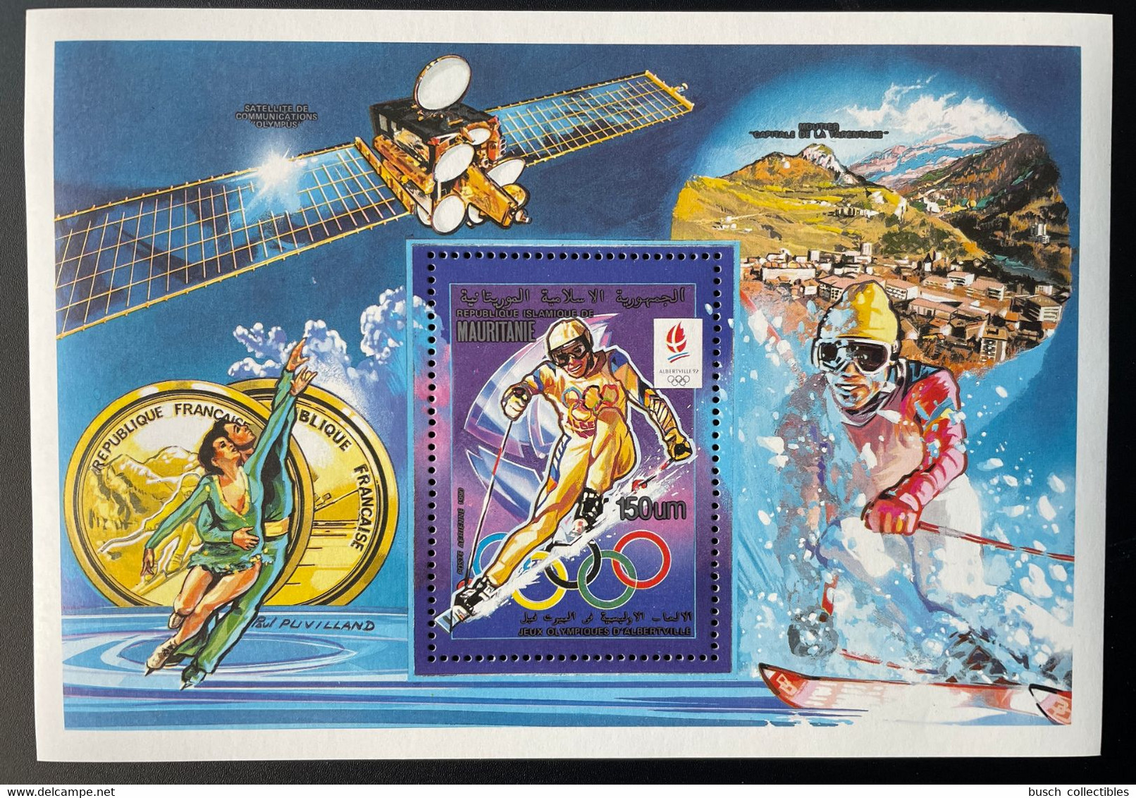 Mauritanie Mauretanien Mauritania 1990 Mi. Bl. 73 II Jeux Olympiques Olympic Games Olympia Albertville - Mauritanië (1960-...)