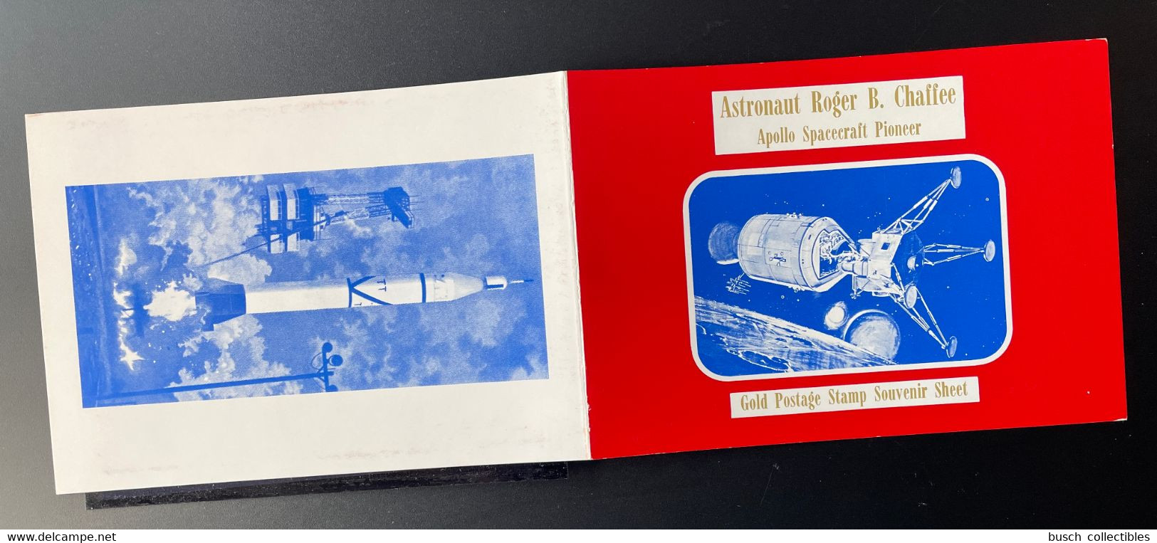 Sharjah 1969 Mi. Bl. 51 B Astronaut Roger B. Chaffee Space Espace Raumfahrt Presentation Folder Gold Or MNH ** !! - Asia