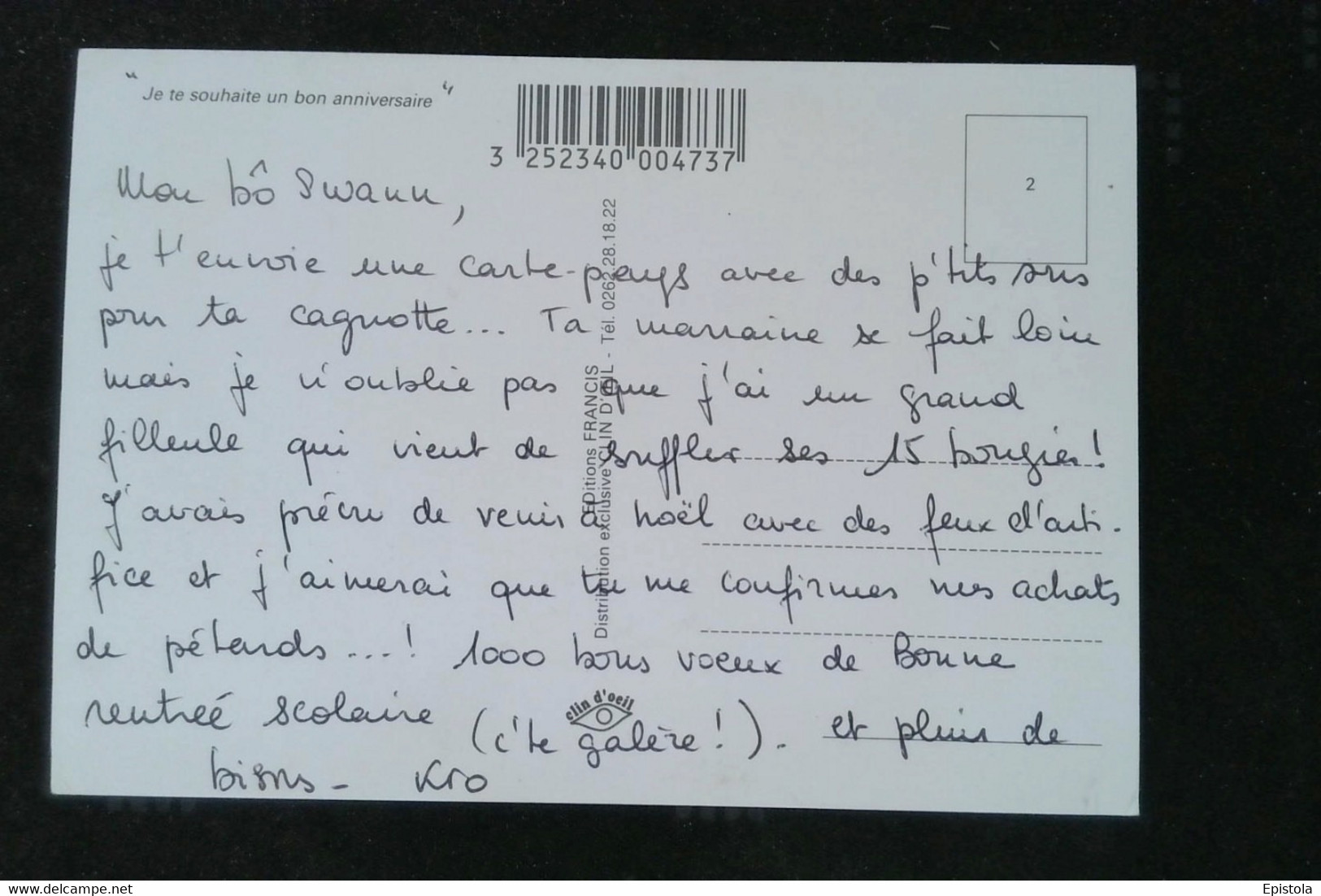 ► LA REUNION -  Bon Anniversaire Créole - Riunione