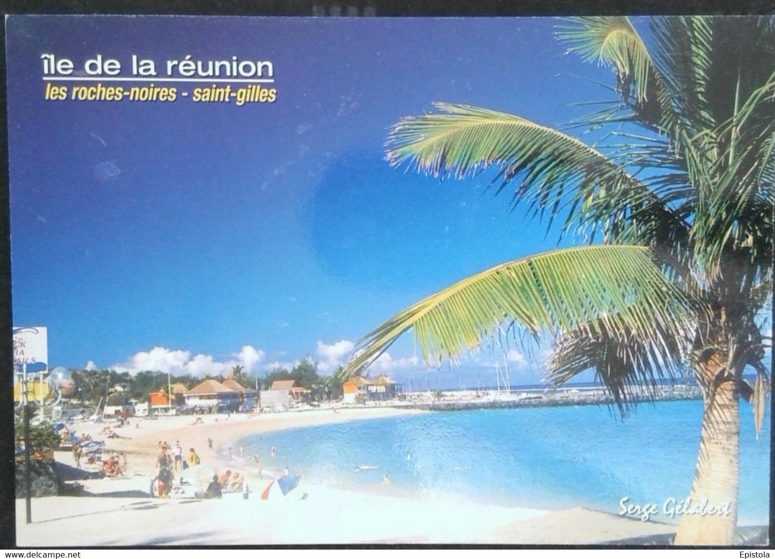 ► LA REUNION -    Plage LES ROCHES NOIRES ST GILLES - Timbre Coeur Jean Louis Scherrer - Réunion