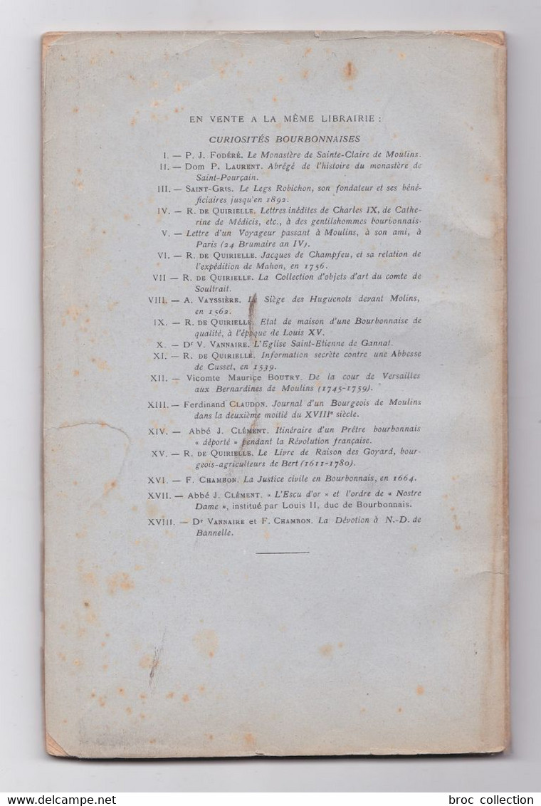 La Dévotion à Notre-Dame De Bannelle (Banelle), Dr Vannaire, Félix Chambon, 1901 (Escurolles) - Bourbonnais