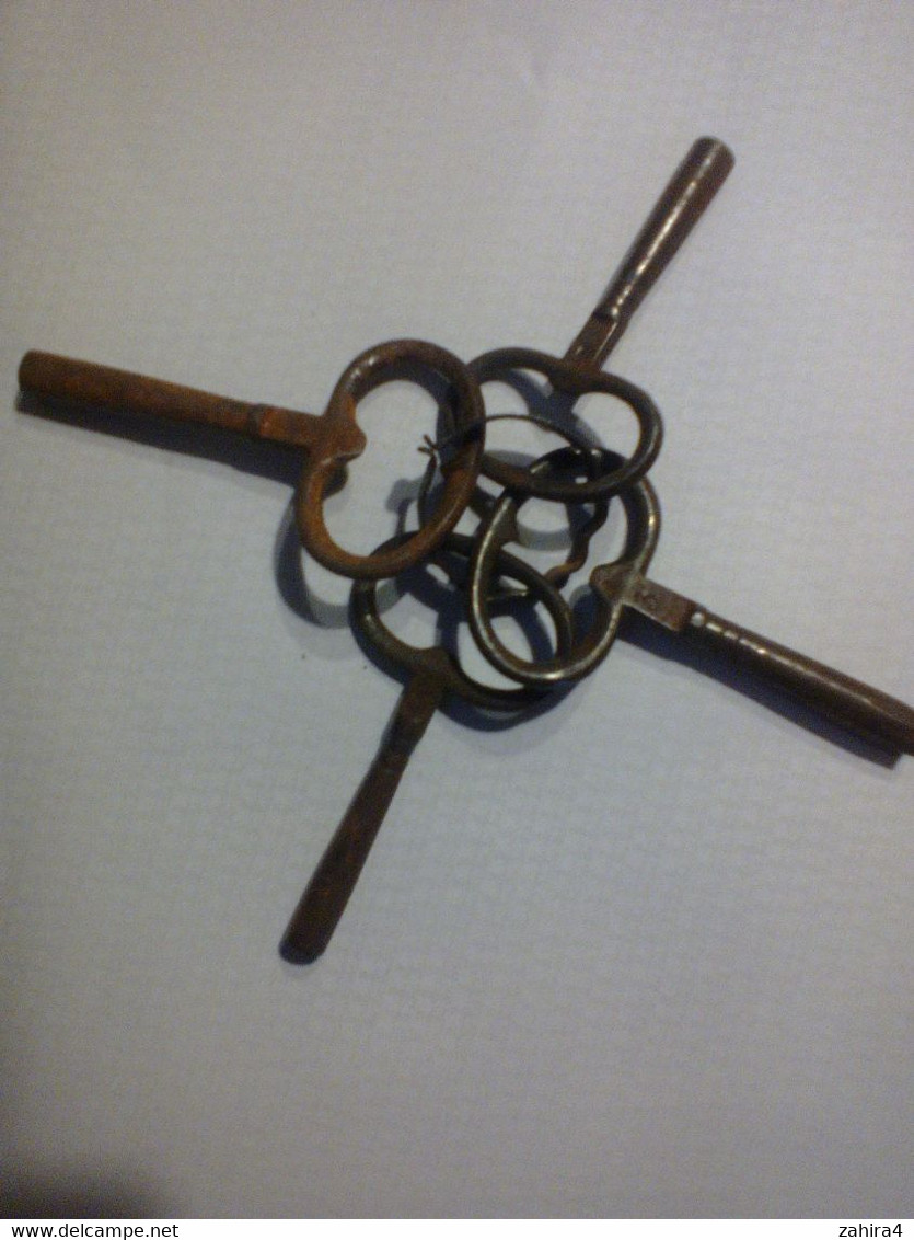 Lot 4 Clefs De Pendulette - Style Trousseau D'horloger (vient De Chez Un Horloger Du Gers) - Materiaal