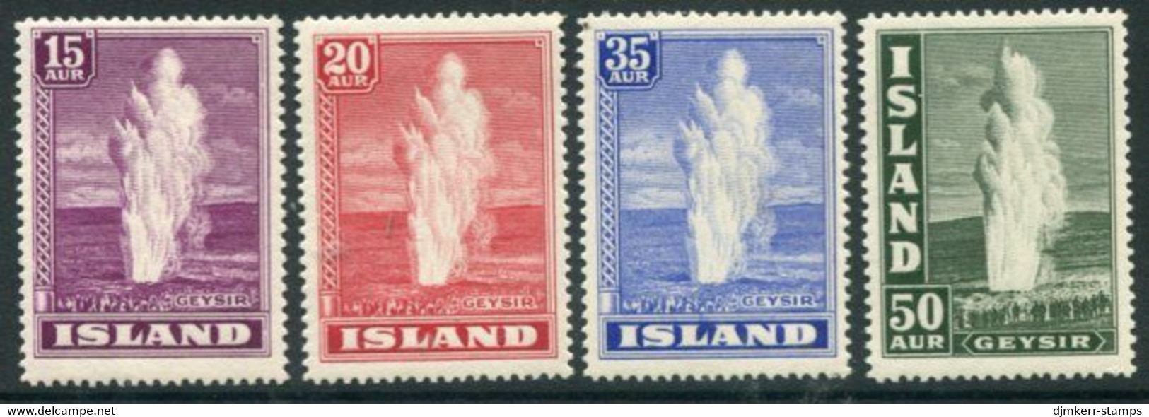 ICELAND 1938 Geysir LHM / *,.   Michel 193-96 - Nuevos