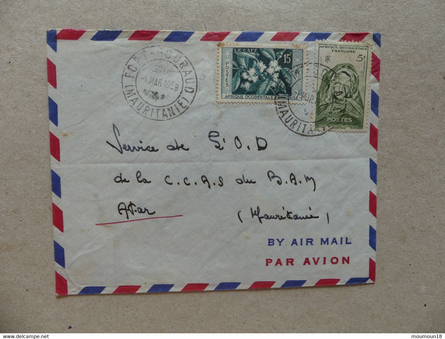 Enveloppe Mauritanie 1958 Fort Gouraud - Cartas & Documentos