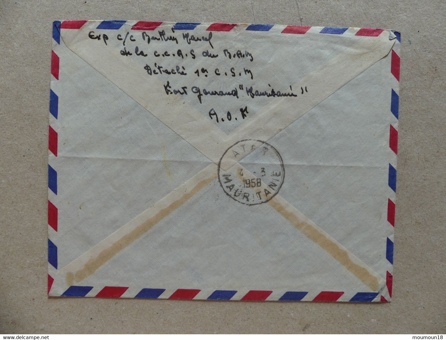 Enveloppe Mauritanie 1958 Fort Gouraud - Cartas & Documentos