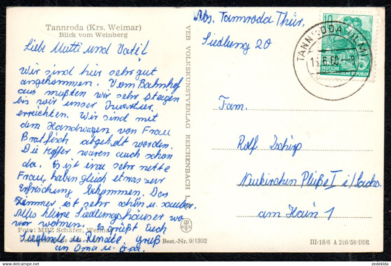 F7228 - Tannroda Blick Vom Weinberg - VEB Volkskunstverlag Reichenbach - Bad Berka