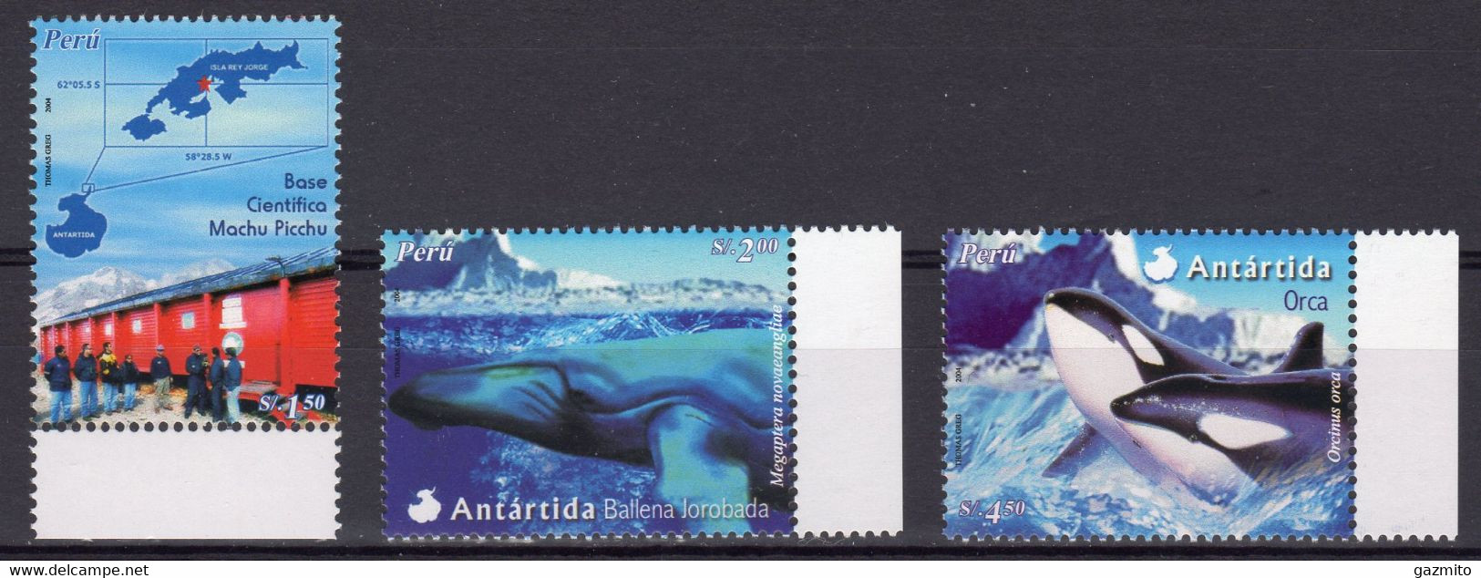 Perù 2004, Antartica, Whale, Orcas, Map, Base Machu Pichu, 3val - Faune Antarctique