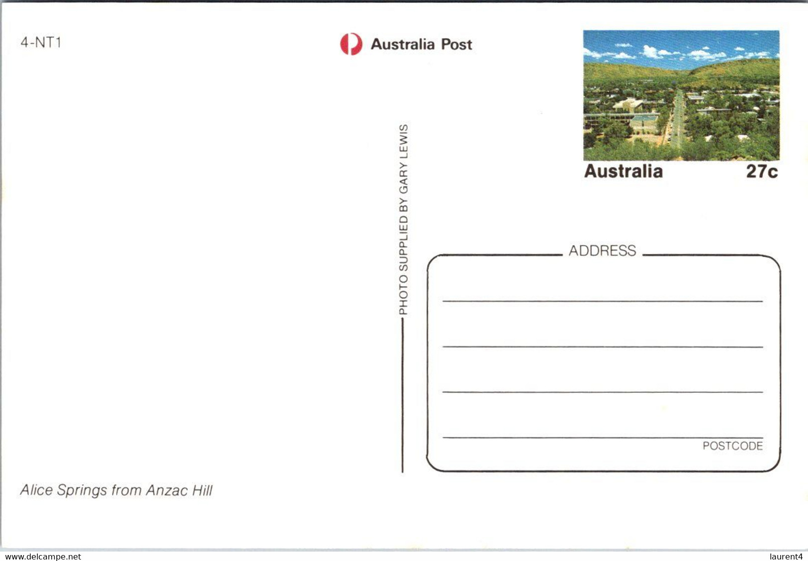 (4 H 5) 2 Postcards - Australia (pre-paid Postcard) Northern Territory - Alice Springs