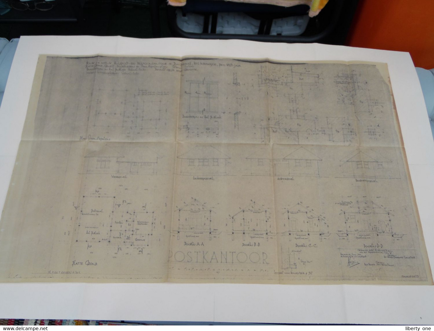 DJATIBARANG (Indramajoe) W. JAVA > Indonesia > POST En TELEGRAAFKANTOOR ( Schaal 1A100 ) ( Zie SCANS ) 52 X 83 Cm. ! - Monde