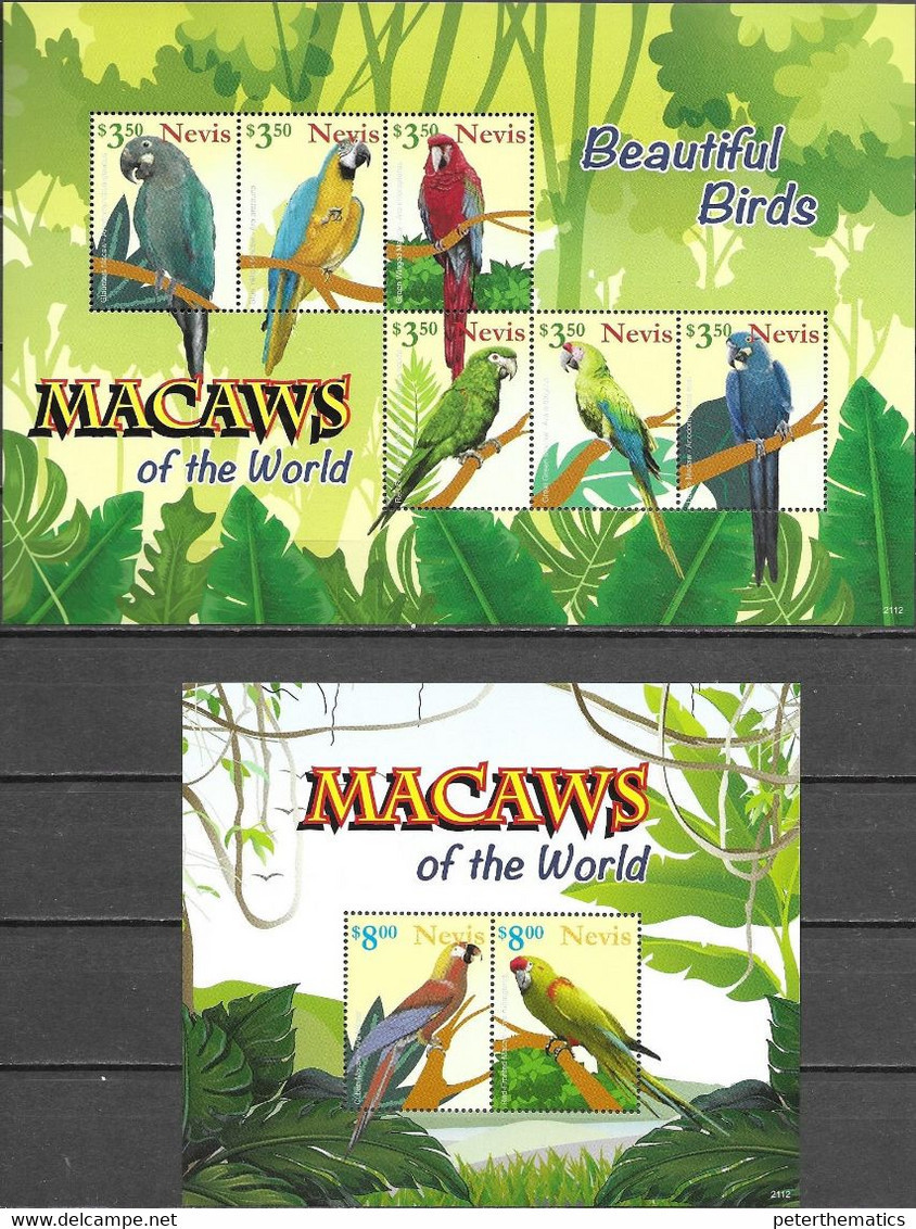 NEVIS, 2021, MNH, BIRDS, MACAWS, SHEETLET+S/SHEET - Sonstige & Ohne Zuordnung