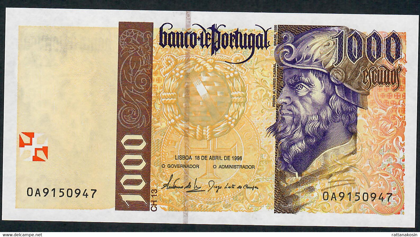 PORTUGAL P188 1000 ESCUDOS 1996 #0A  UNC. - Portugal