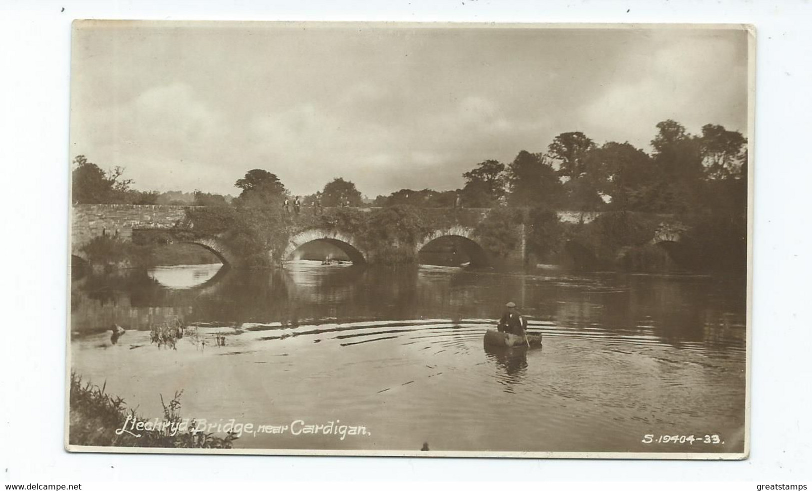 Wales Cardiganshire   Nr. Cardigan Postcard   Posted 1933 Postcard Kingsway Llechryd Bridge - Cardiganshire