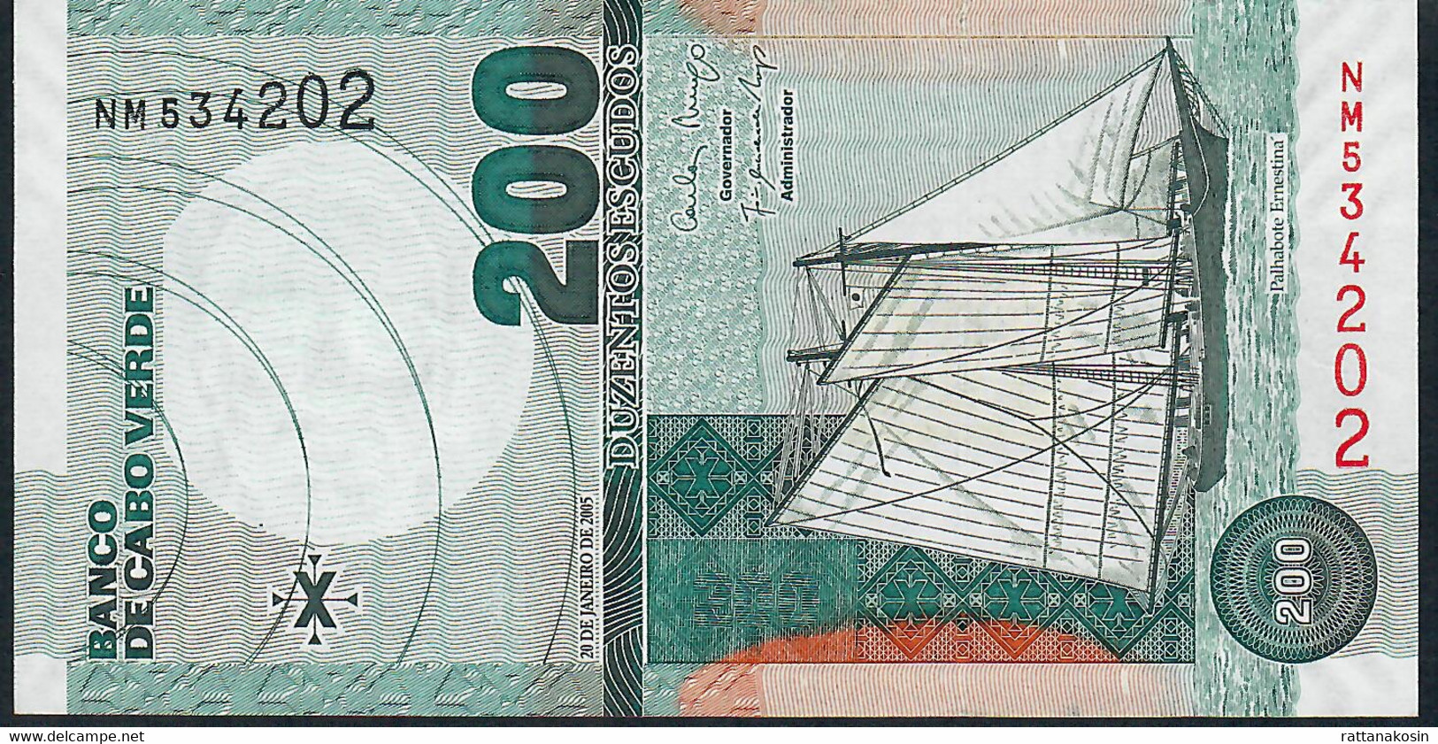 CAPE VERDE P68 200 ESCUDOS 2005 #NM     UNC. - Cape Verde