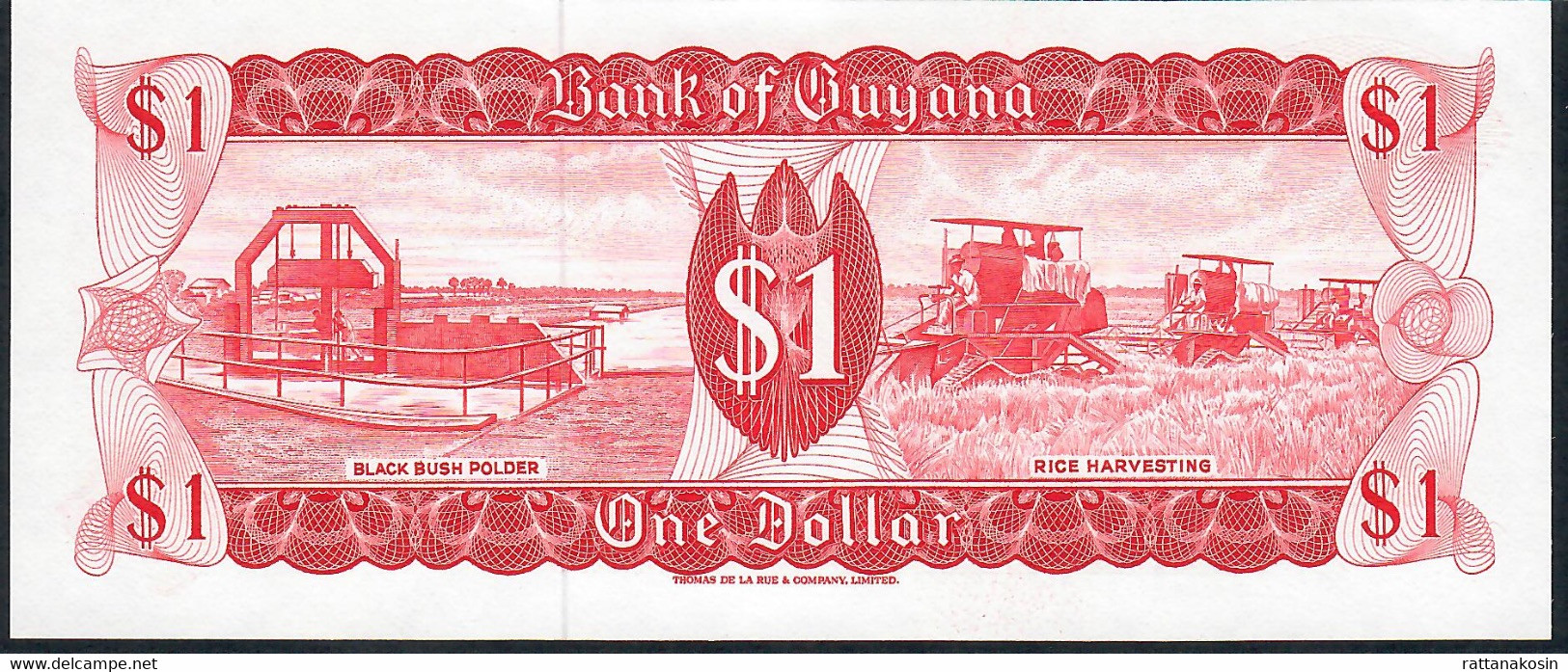 GUYANA P21e 1 DOLLAR 1965 Signature 5  #A/78  UNC. - Guyana