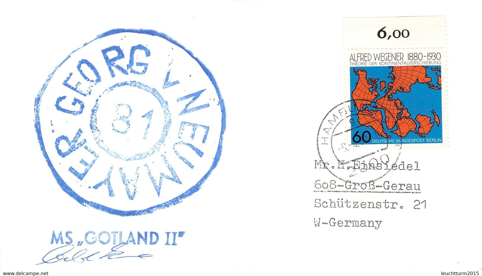 BRD - MS "GOTLAND II" GEORG NEUMAYER 1981 / ZL136 - Lettres & Documents