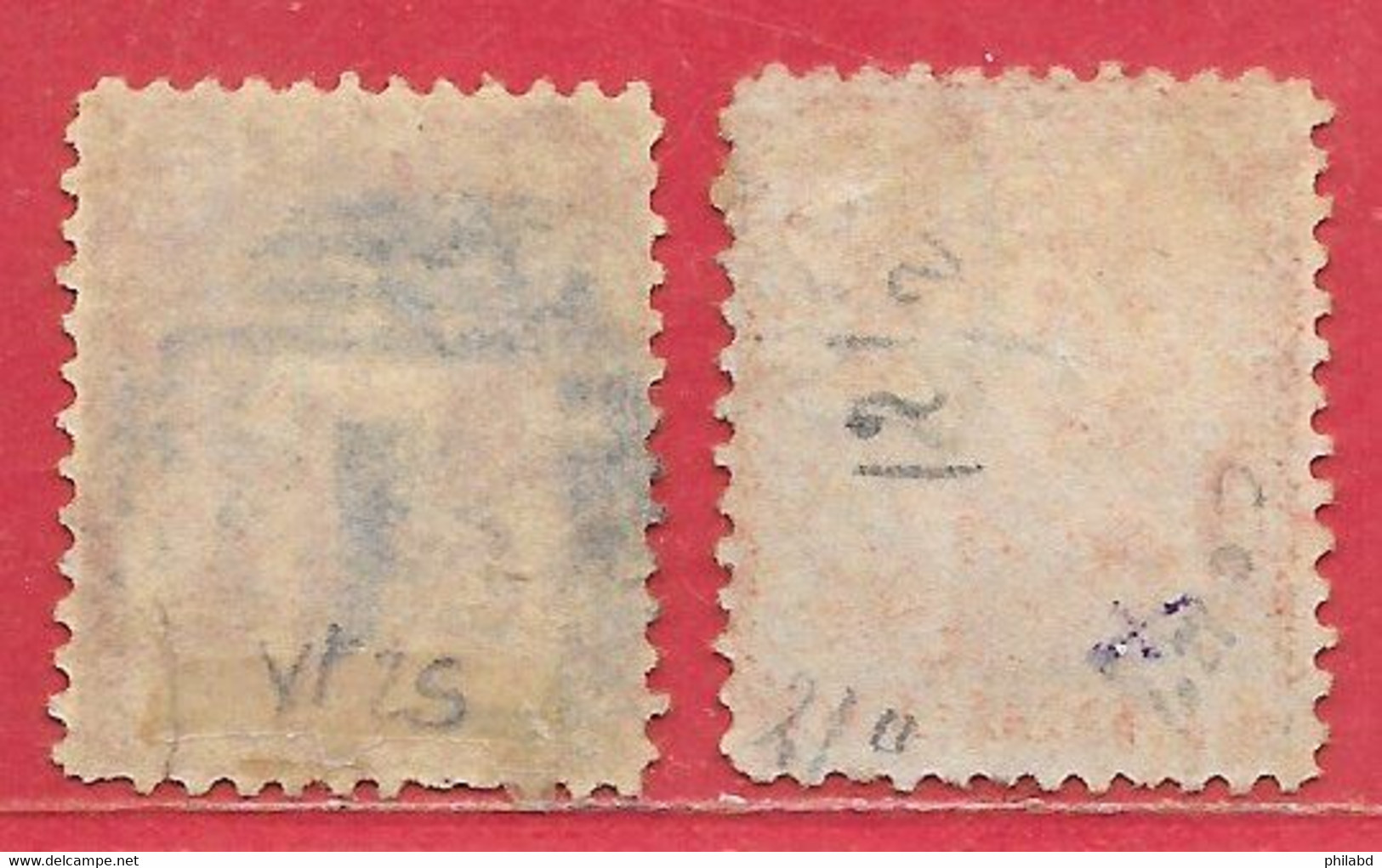 Trinité N°21a (1p) & N°25a 1S (filigrane CC, Dentelé 12,5) 1865-69 O - Trinidad & Tobago (...-1961)