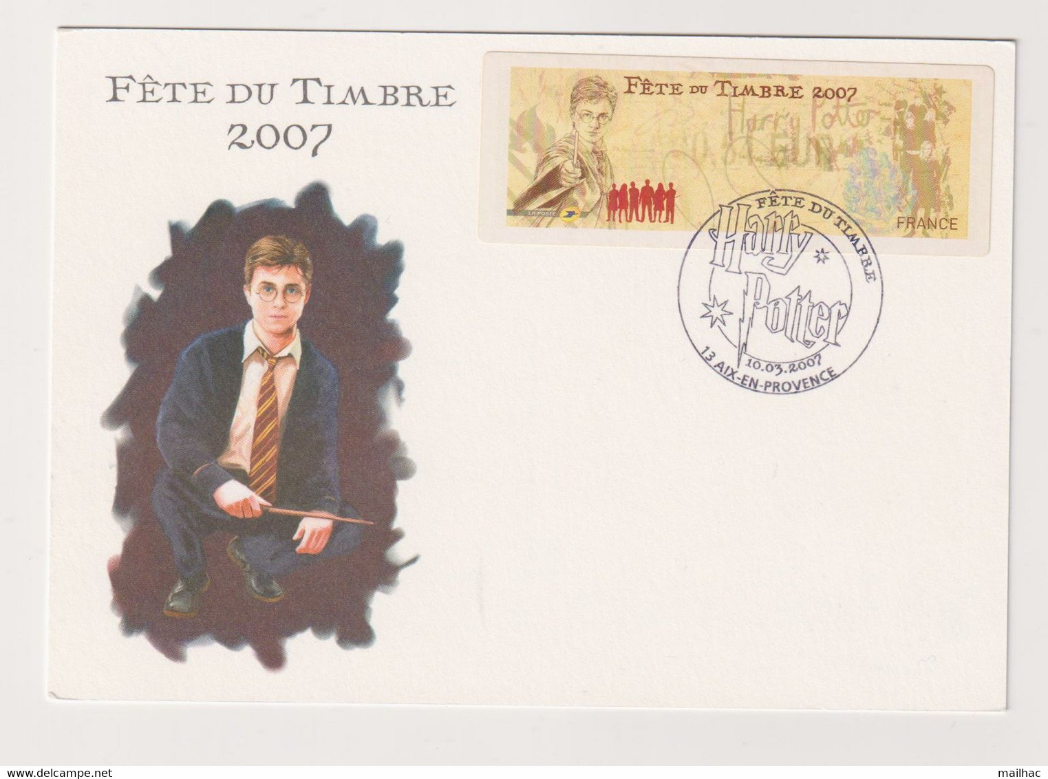 Fête Du Timbre 2007 - Harry Potter - Non Voyagée - 1999-2009 Illustrated Franking Labels