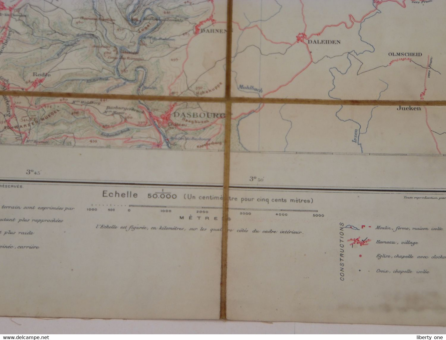 Grand-Duché De LUXEMBOURG > CLERVAUX ( Par J. HANSEN : Imp. Erhard ) Echelle 1/50.000 ( Coton ) +/- 51 X 66 Cm.! - Europe