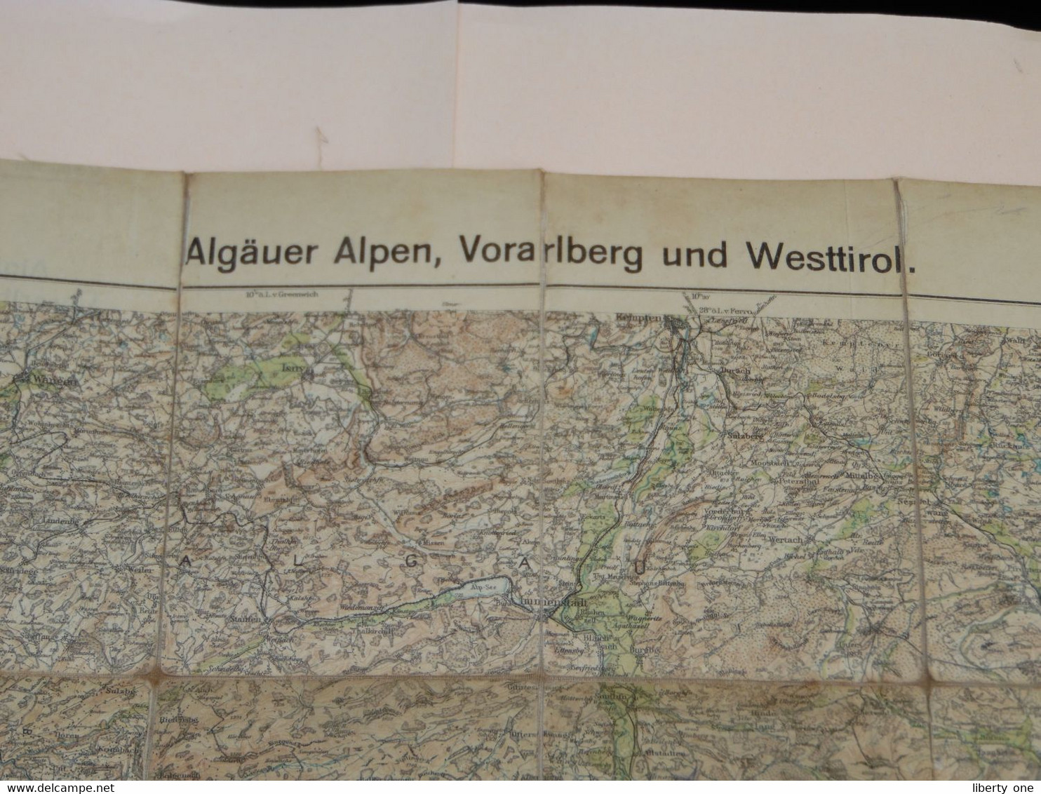 ÖSTERREICH > ALGÄUER ALPEN, VORALBERG Und WESTTIROL ( Berlin 1922 ) Echelle 1/200.000 ( Cotton ) +/- 50 X 61 Cm.! - Europe