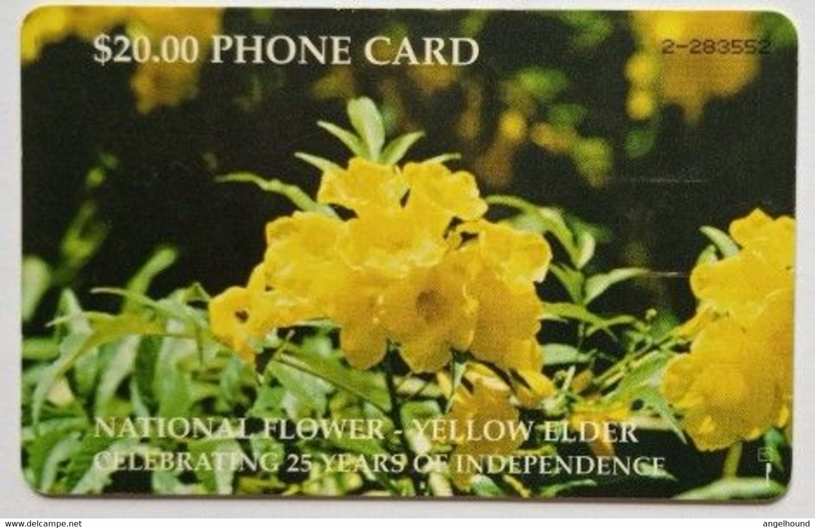 Bahamas $20 National Flower Yellow Elder Celebrating 25 Years Of Independence - Bahama's
