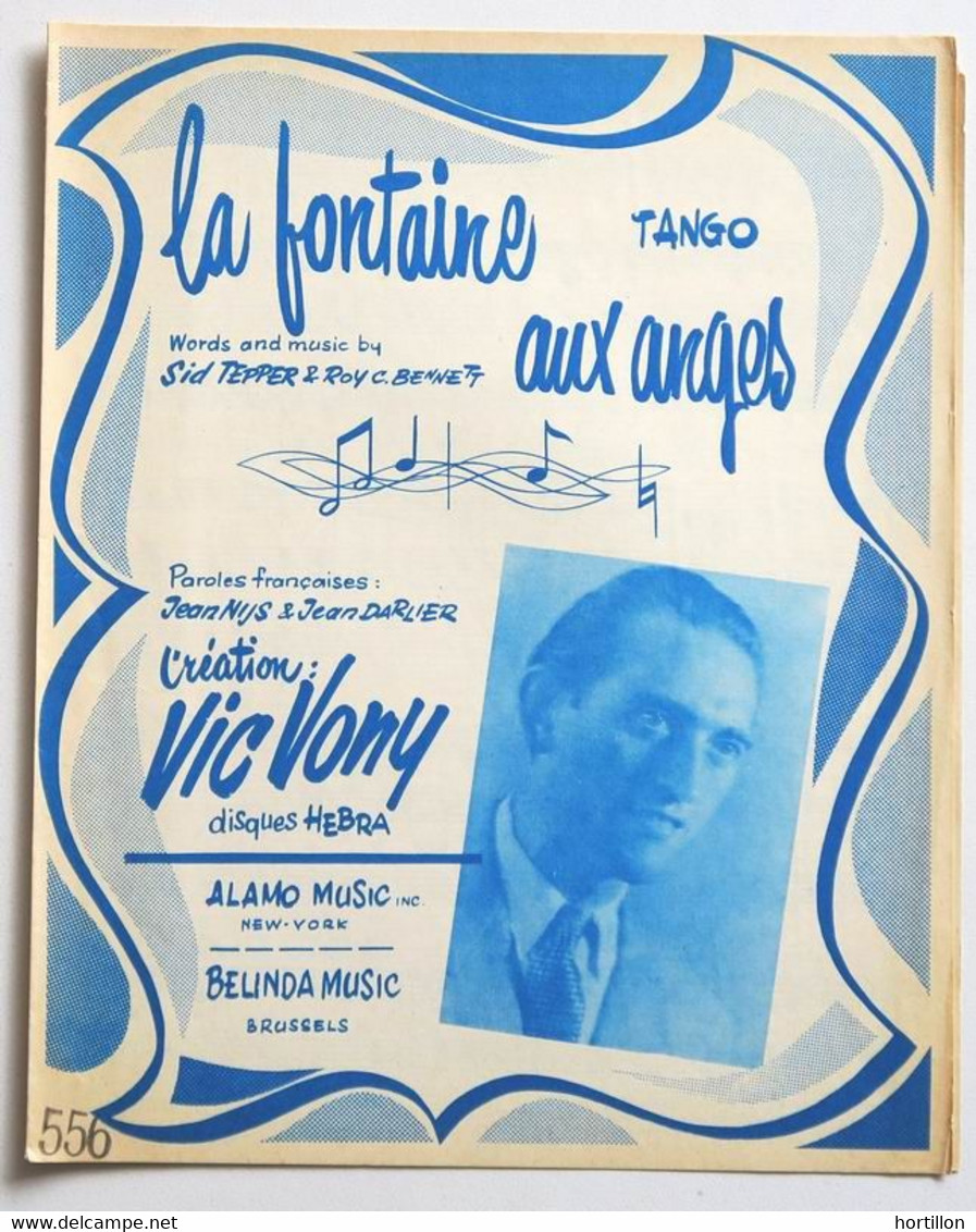 Partition Belge Ancienne Vintage Sheet Music VIC VONY : La Fontaine Aux Anges * 60's Belgian - Chansonniers