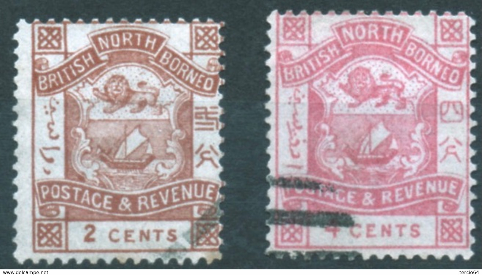 UK  3 Timbres Colonies ANGLETERRE UK  BRITISH NORTH  BORNEO Oblitérés (used) Scott 21/29 Scott #137 GREAT BRITAIN - Borneo Del Nord (...-1963)