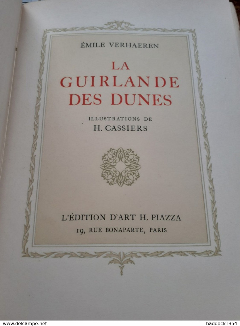 La Guirlande Des Dunes EMILE VERHAEREN Piazza 1927 - Belgian Authors