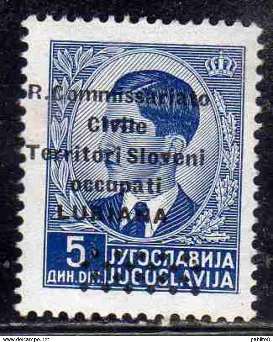 LUBIANA 1941 VARIETY VARIETÀ R. COMMISSARIATO 5d MNH - Lubiana