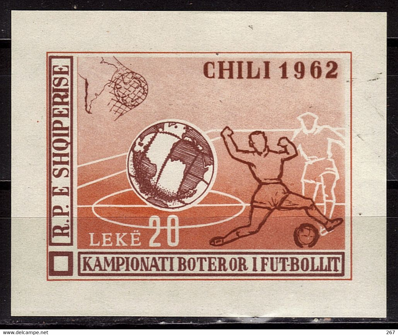 ALBANIE  BF  6C  * *  ( Cote 60e )  NON DENTELE  Cup 1962    Football Soccer  Fussball - 1962 – Chili