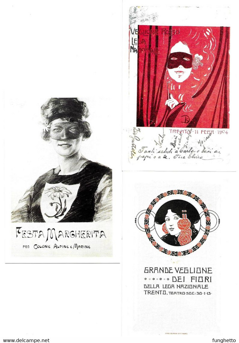 TRENTO - Ristampa Di 12 Cartoline Di Veglioni Del Teatro Sociale Anni 1903 -1924. 1° Serie . Edizione Anno 2000 - Receptions