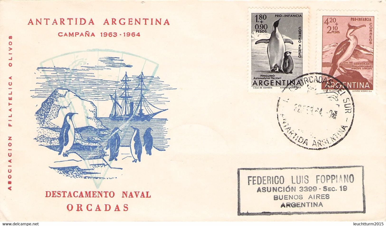 ARGENTINA - 3 Diff. SPECIAL COVERS ANTARTIDA ARGENTINA 1964 / ZL145 - Storia Postale