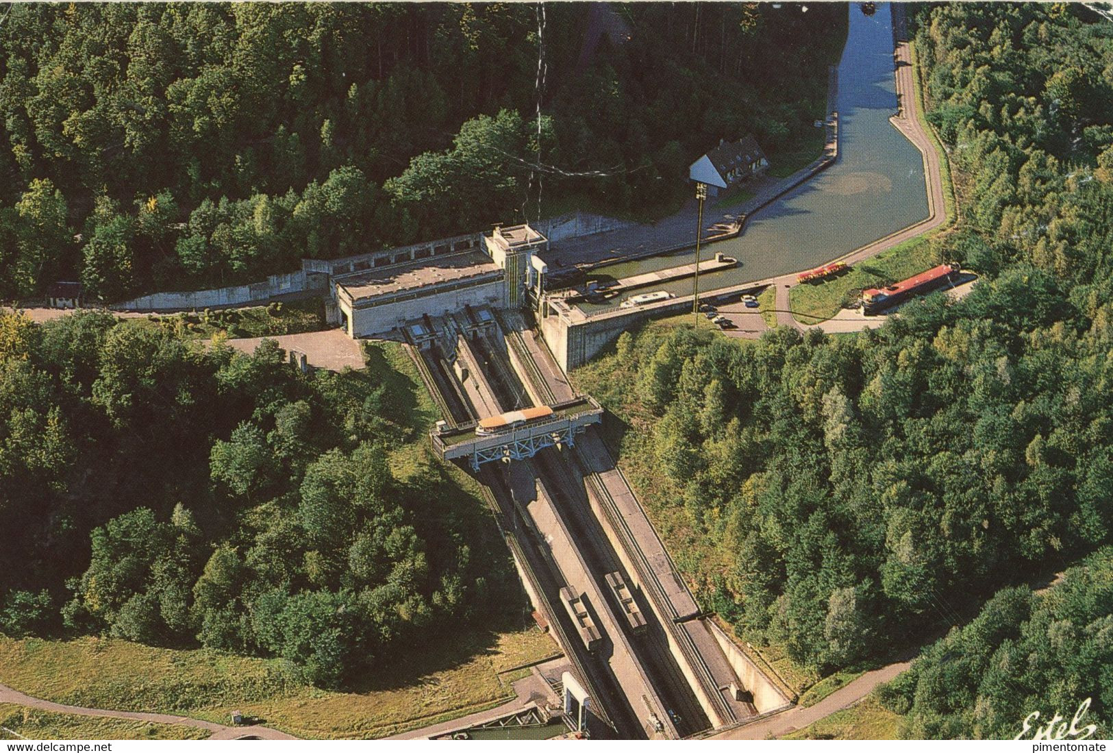 SAINT LOUIS ARZVILLER CANAL DE LA MARNE AU RHIN LE PLAN INCLINE TRANSVERSAL VUE AERIENNE 1993 - Arzviller