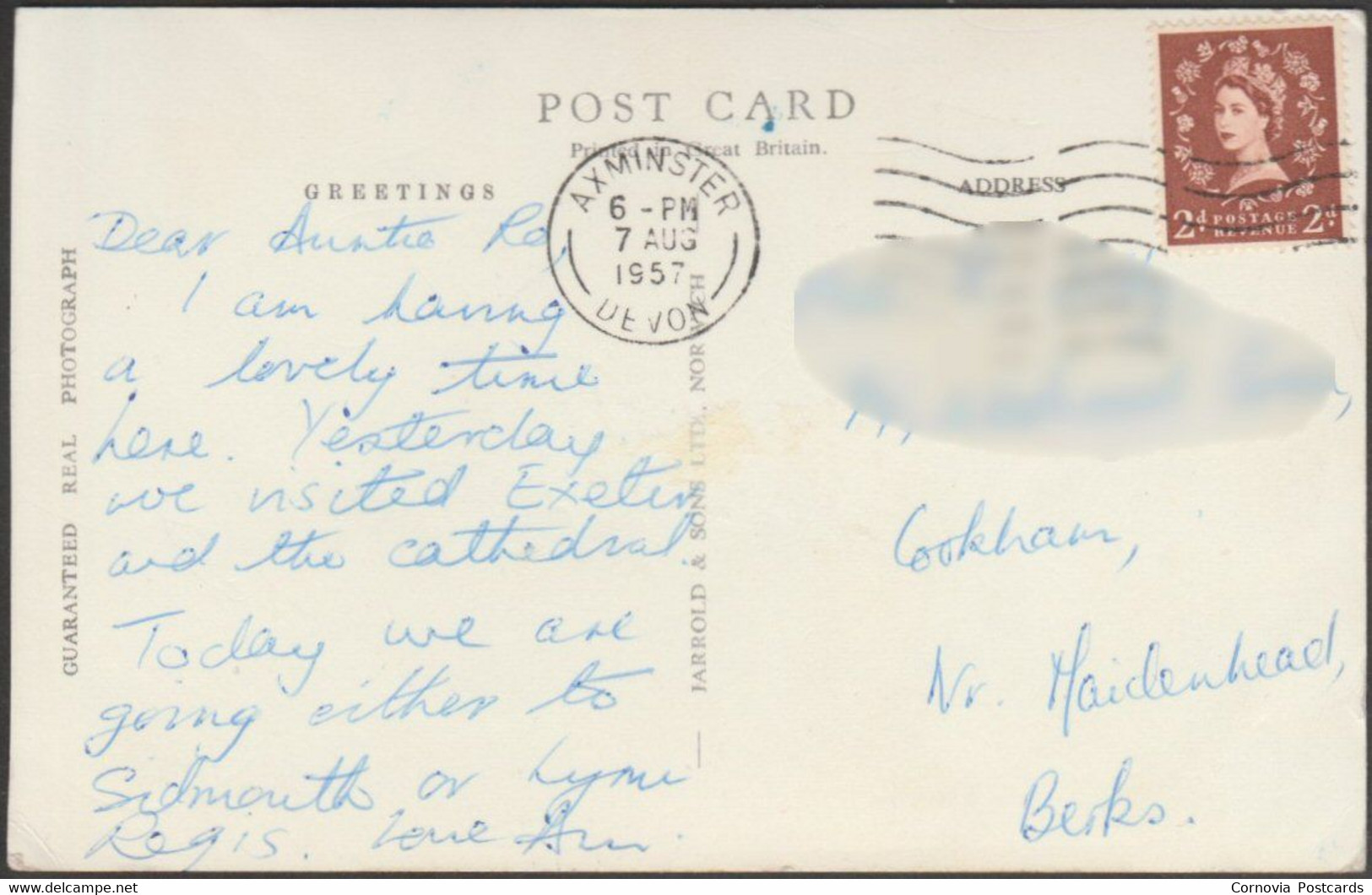 Greetings From Exeter Cathedral, Devon, 1957 - Jarrold RP Postcard - Exeter