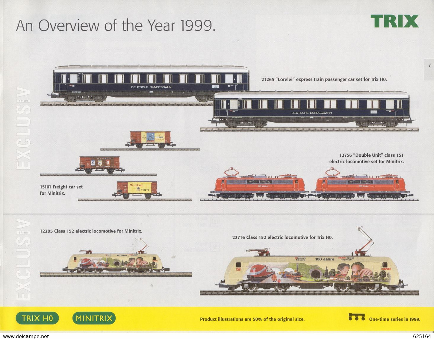 Catalogue TRIX EXCLUSIV 3/1999  Brochure One-time Series HO & MINITRIX - Inglese