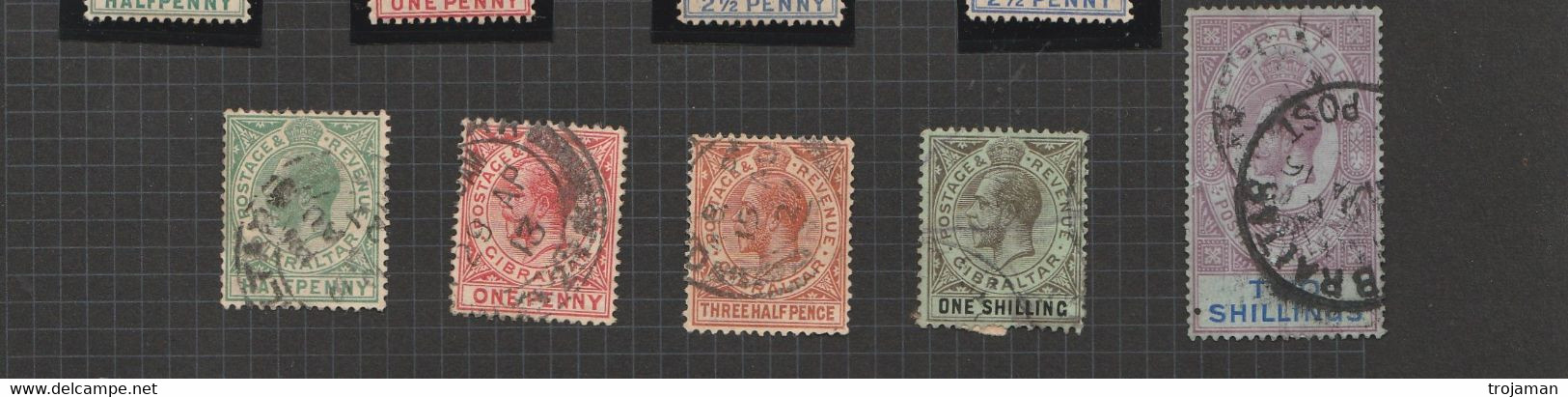 EX-PR-22-05 GIBRALTAR 5 USED STAMPS - Gibraltar