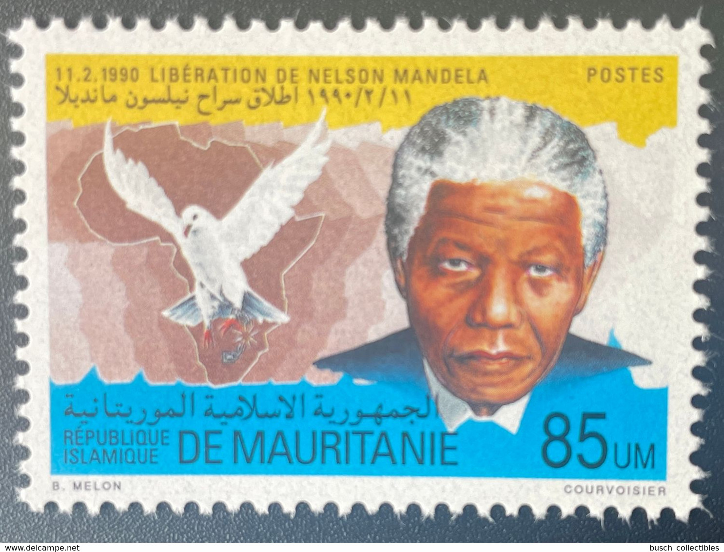 Mauritanie Mauretanien Mauritania 1990 Mi. 978 Libération De Nelson Mandela Dove Colombe Paix Friedenstaube Oiseau Bird - Mauritanië (1960-...)