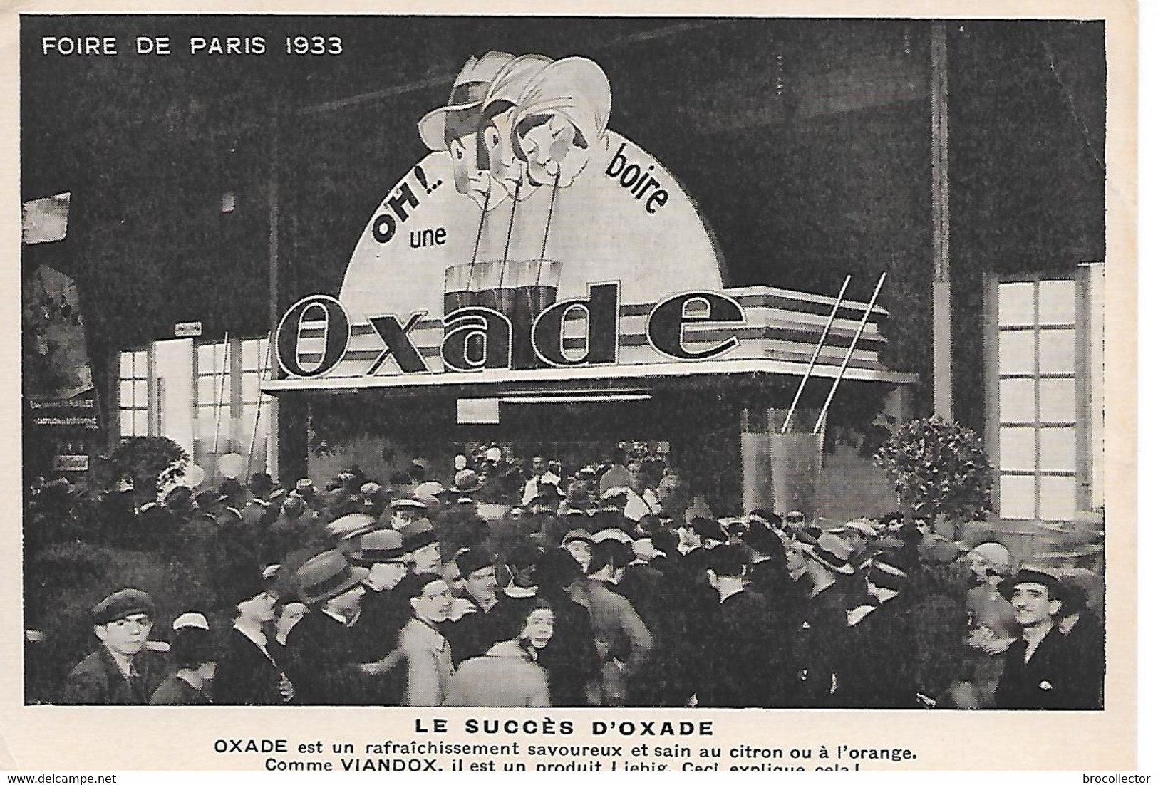 FOIRE De PARIS  1933 -  OXADE - Produit LIEBIG - Exhibitions