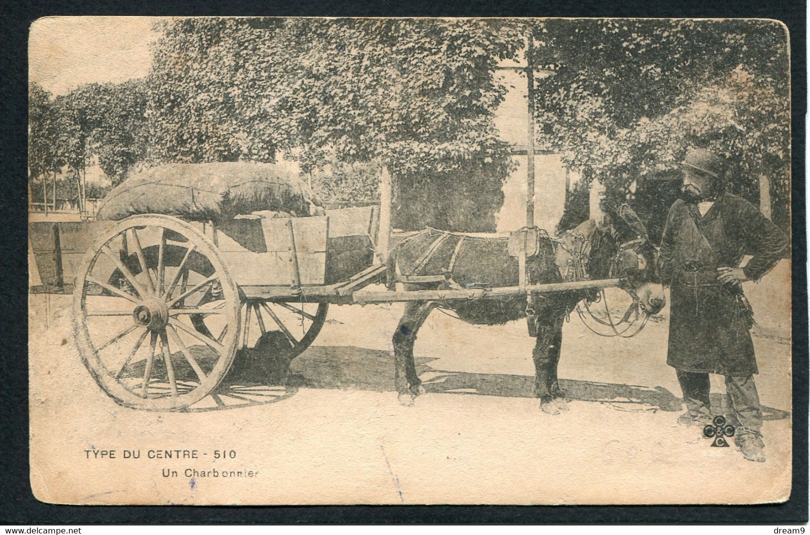 TYPE DU CENTRE - Un Charbonnier - Attelage D'Ane (#323) Scans Recto/verso - Centre-Val De Loire