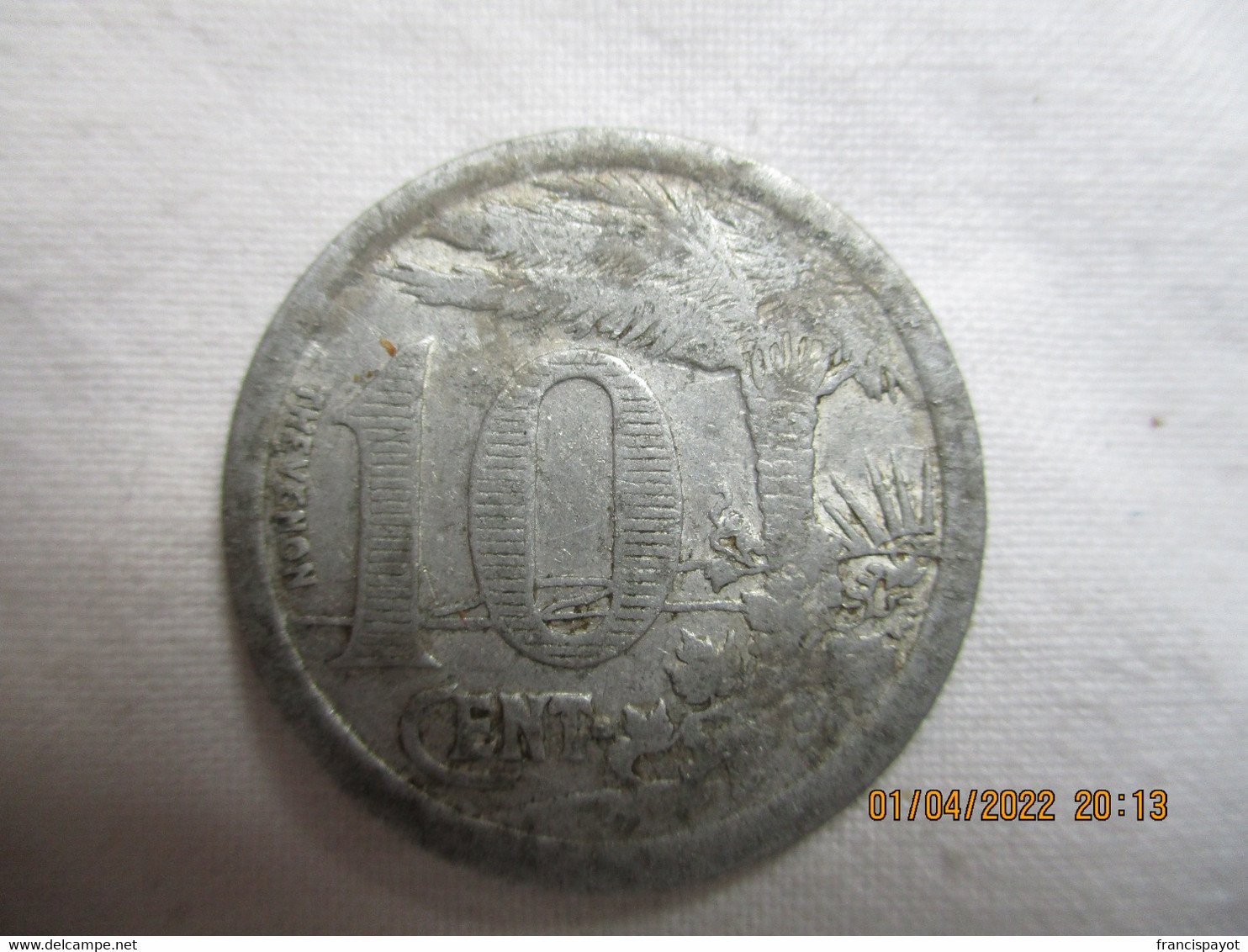 Algérie: 10 Centimes Chambre De Commerce D'Oran 1921 - Monétaires / De Nécessité