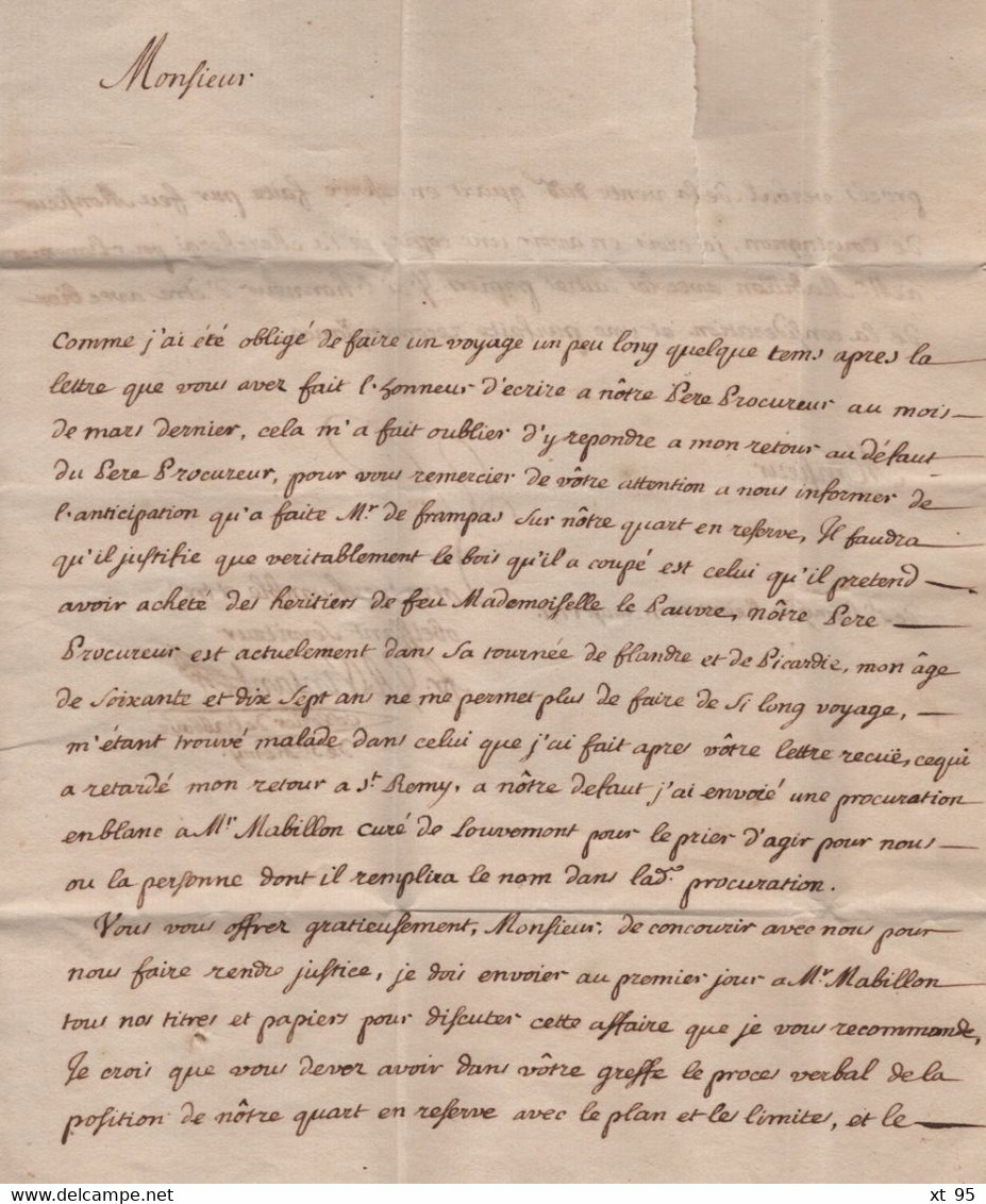 Reims - Rheims - Marne - 1751 - Courrier De Saint Remy Des Reims - 1701-1800: Precursori XVIII