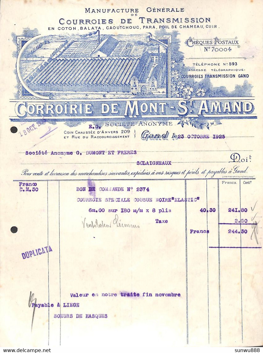 Gand - Corroîrie De Mont St Amand - Litho Illustrée 1925 - 1900 – 1949