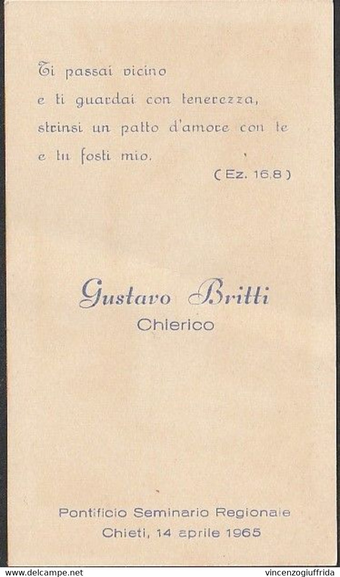 HOLY CARD -SANTINO "Ego Sum Noli Timere " Chieti 14 Aprile 1965 - Santini